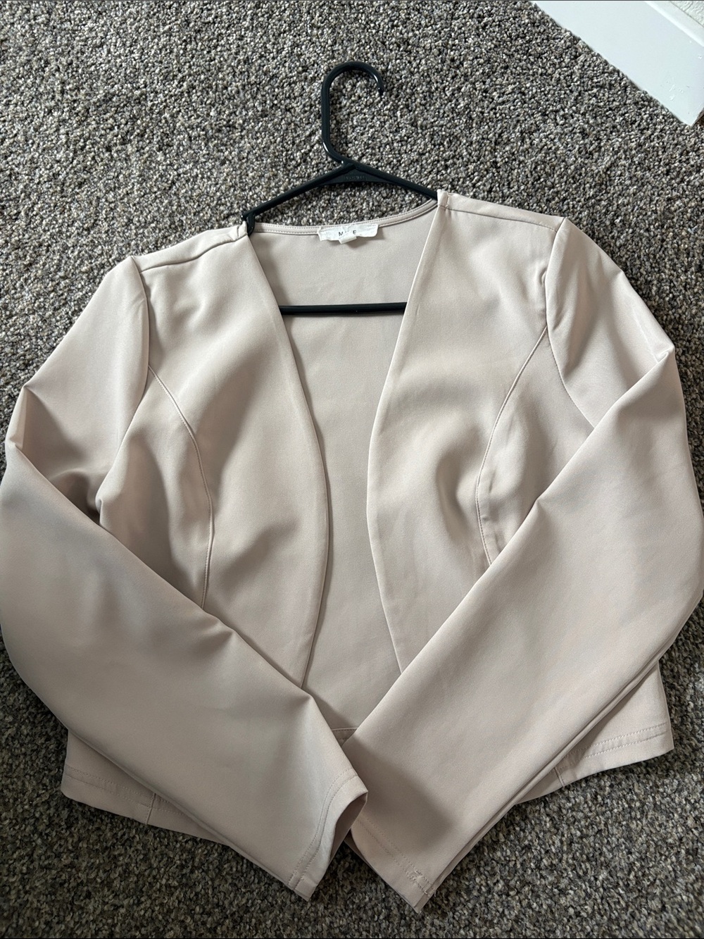 Women's Open Front Blazer Jacket - Light Beige